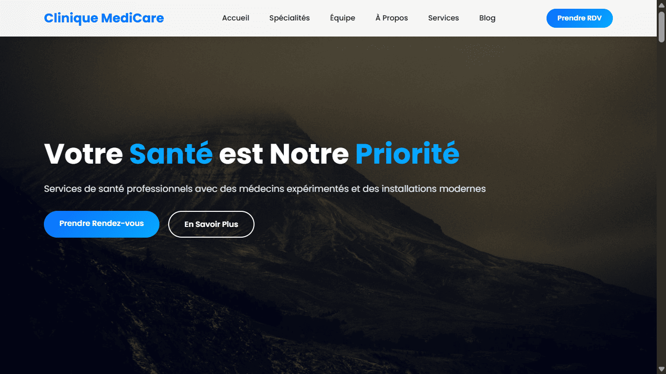 Modern medical clinic website with online booking system