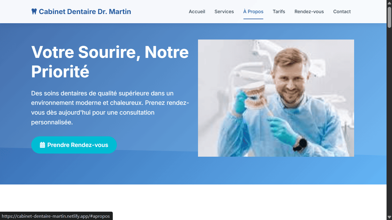 Professional dental practice website design